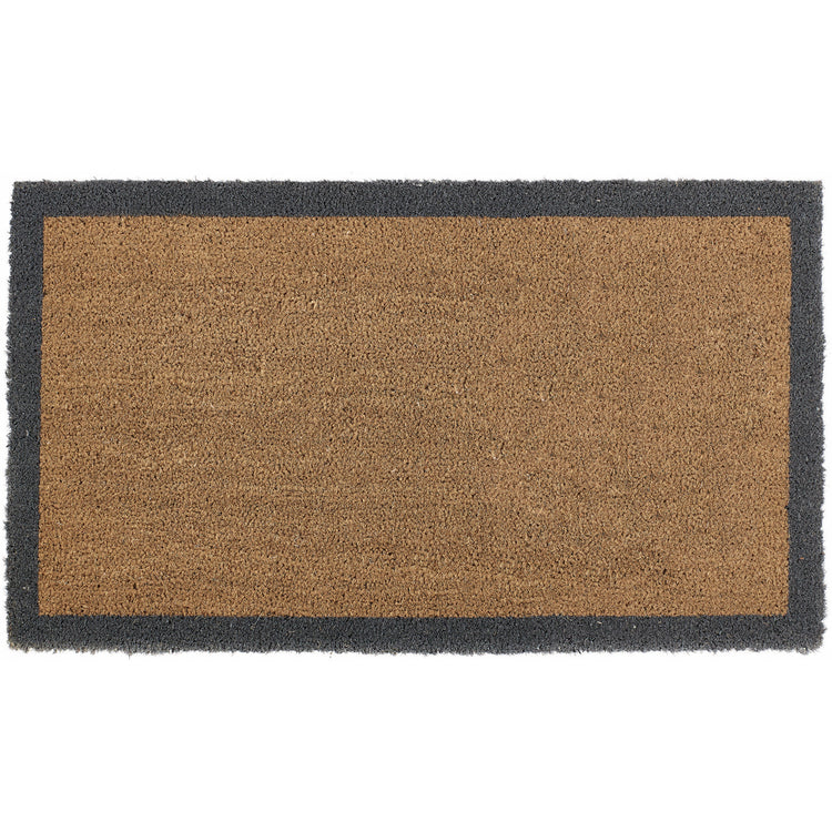 HR U Dørmatte i kokos "Ordinær med ramme" (Plain with dark green border)