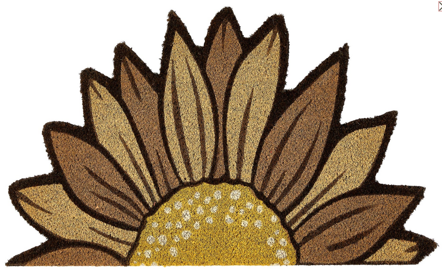 HR U Dørmatte i kokos "Solsikker" - (Sunflower)