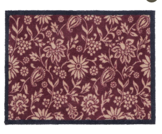 HR F Dørmatte - Blomster (Paisley Floral Burgundy)
