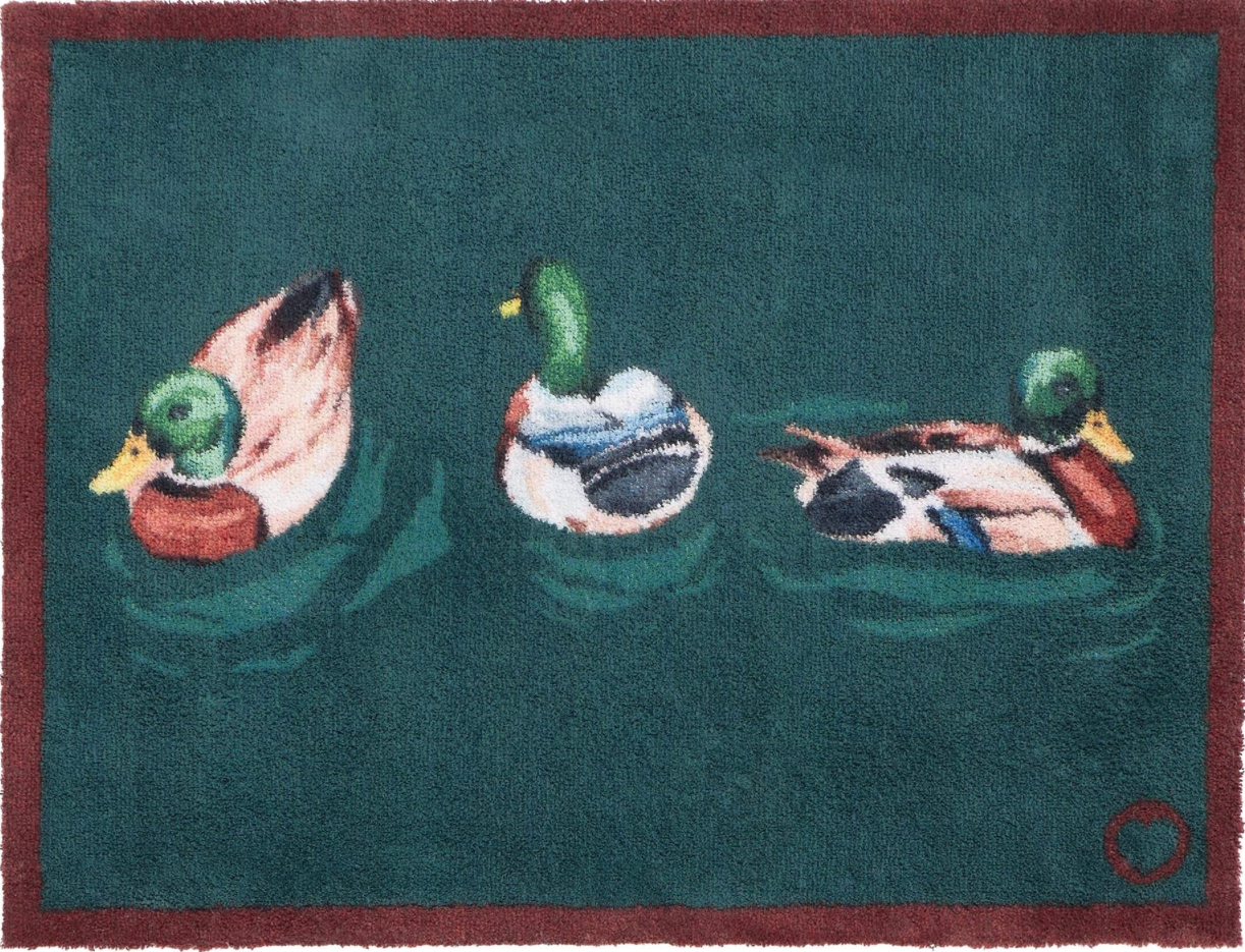 HR A Dørmatte - Svømmende Ender (Swimming Ducks Teal)