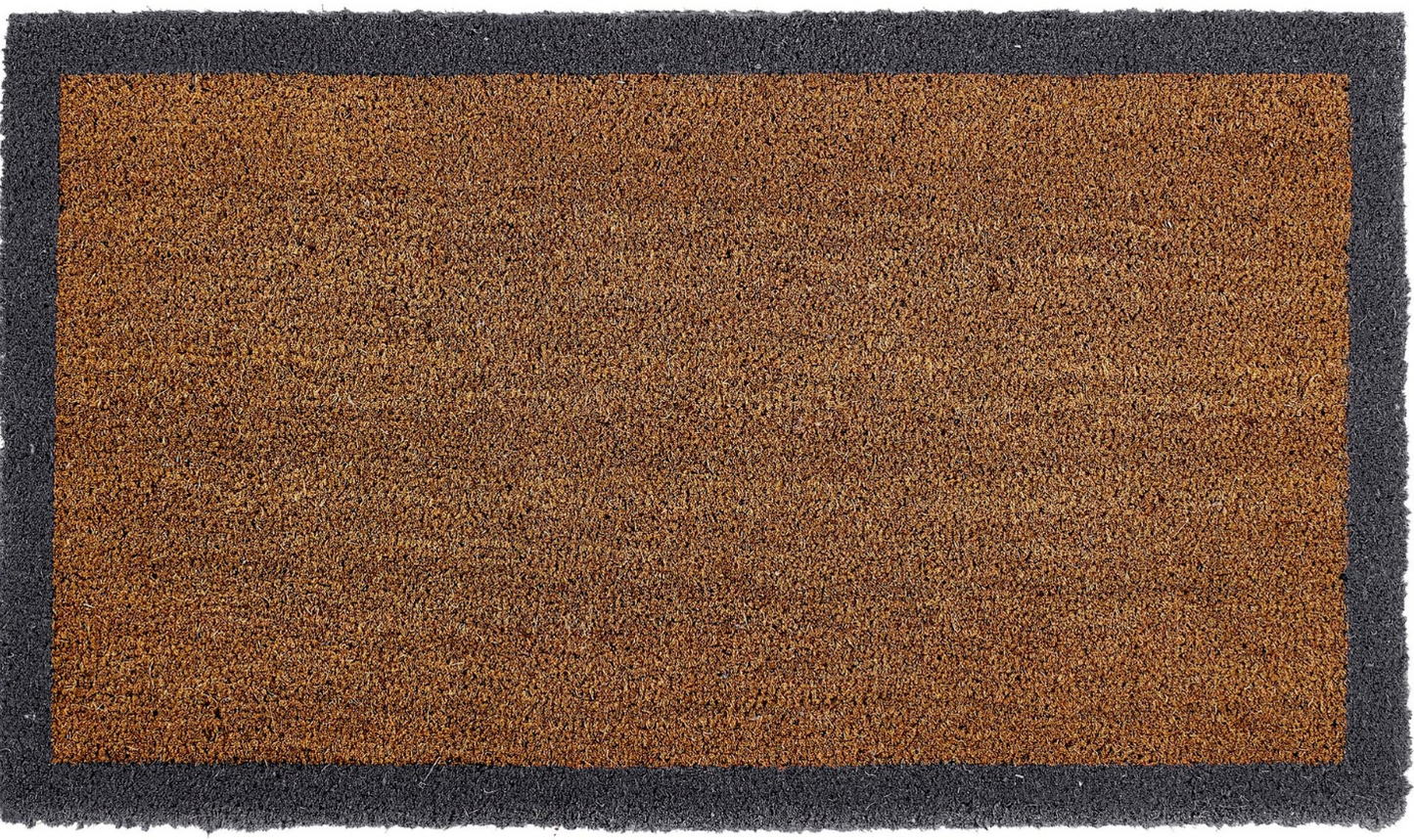 HR U Dørmatte i kokos "Ordinær med ramme" (Plain with dark grey border)
