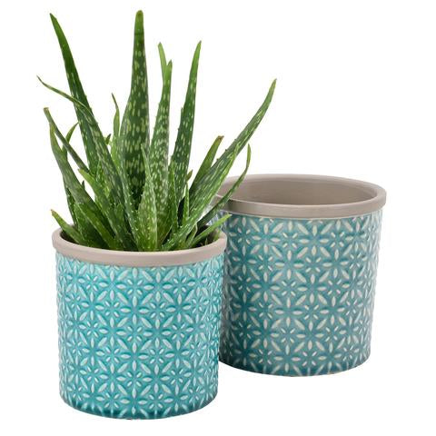 Glasert potte (glazed pot) Tuscany blue